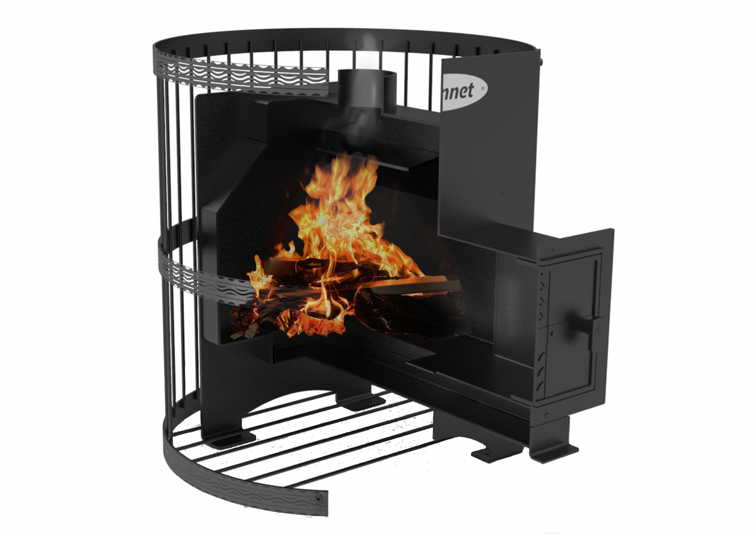 Оптима в разрезе с огнем